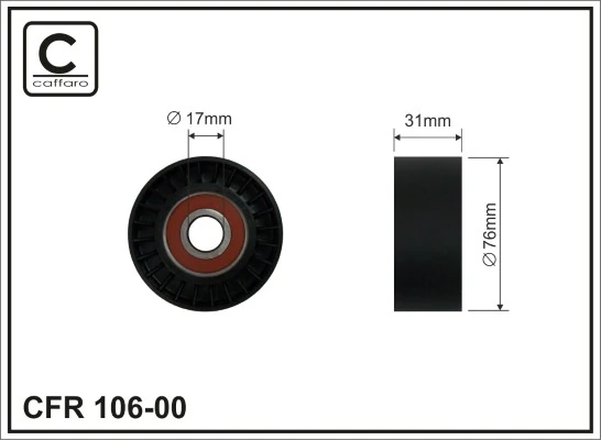 Deflection/Guide Pulley, V-ribbed belt