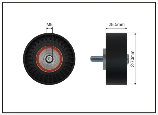 Deflection/Guide Pulley, V-ribbed belt
