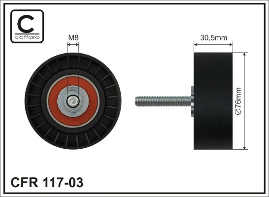 Deflection/Guide Pulley, V-ribbed belt
