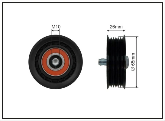 Deflection/Guide Pulley, V-ribbed belt
