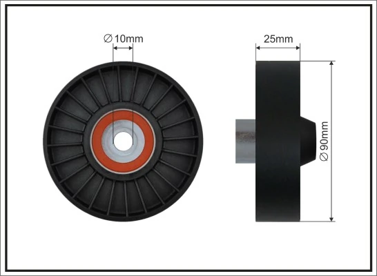 Deflection/Guide Pulley, V-ribbed belt