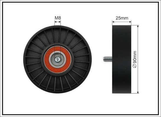 Deflection/Guide Pulley, V-ribbed belt