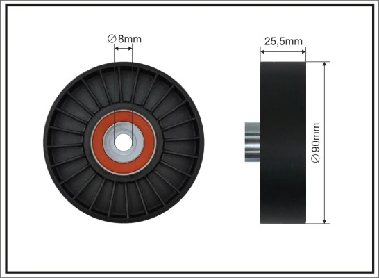 Deflection/Guide Pulley, V-ribbed belt