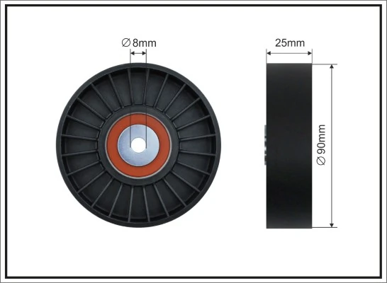 Deflection/Guide Pulley, V-ribbed belt