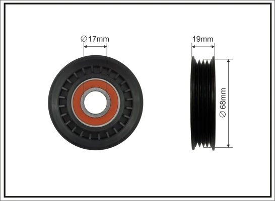 Deflection/Guide Pulley, V-ribbed belt