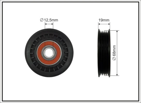 Deflection/Guide Pulley, V-ribbed belt