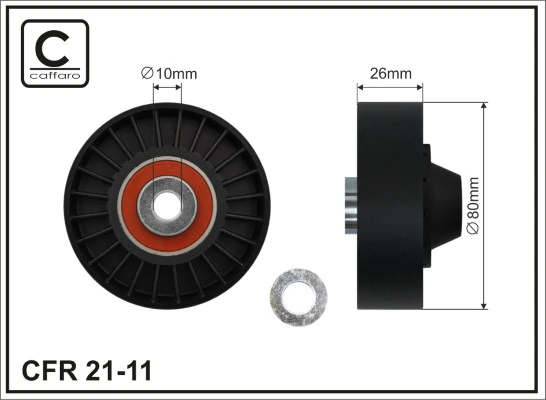 Deflection/Guide Pulley, V-ribbed belt