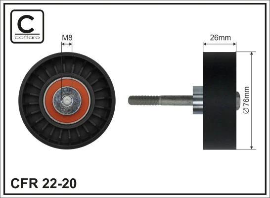 Deflection/Guide Pulley, V-ribbed belt