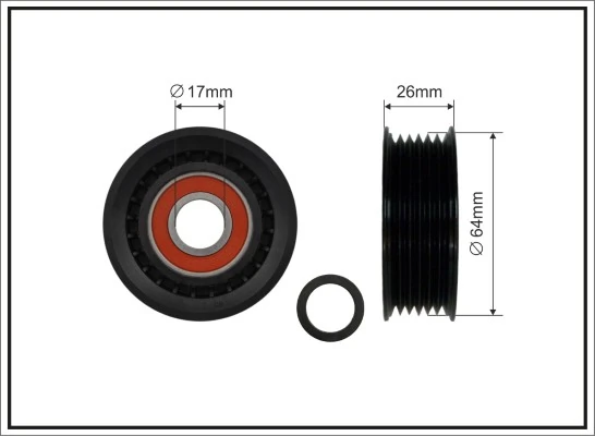Deflection/Guide Pulley, V-ribbed belt