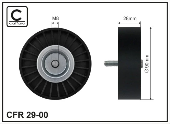 Deflection/Guide Pulley, V-ribbed belt