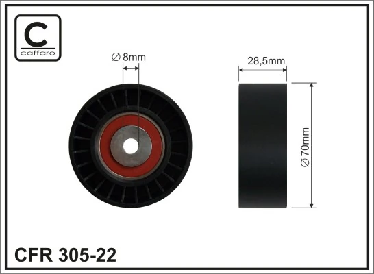 Deflection/Guide Pulley, V-ribbed belt