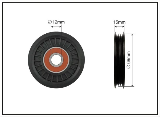 Deflection/Guide Pulley, V-ribbed belt