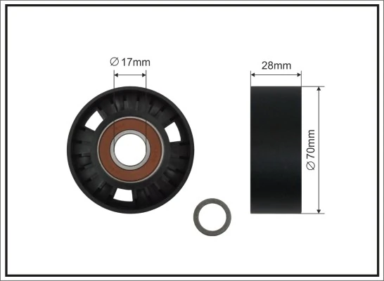 Deflection/Guide Pulley, V-ribbed belt