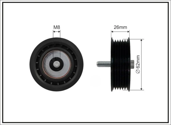 Deflection/Guide Pulley, V-ribbed belt