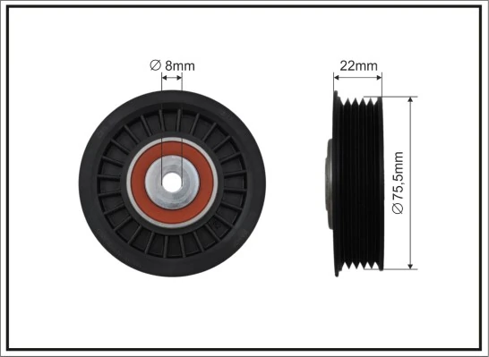 Deflection/Guide Pulley, V-ribbed belt