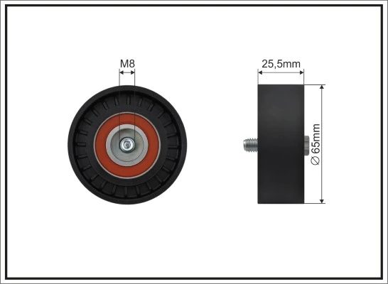 Deflection/Guide Pulley, V-ribbed belt