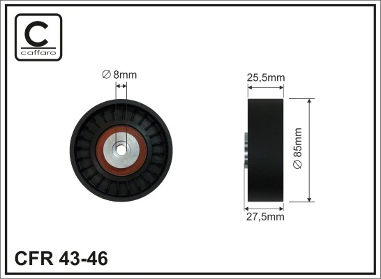 Deflection/Guide Pulley, V-ribbed belt