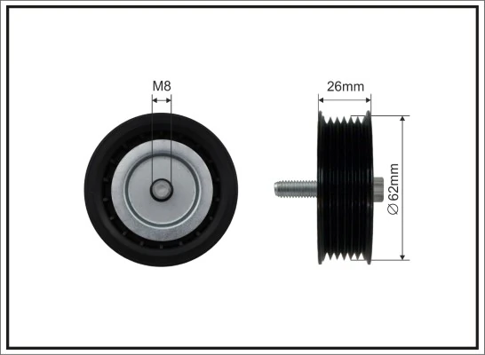 Deflection/Guide Pulley, V-ribbed belt
