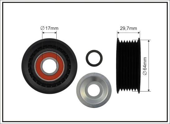 Deflection/Guide Pulley, V-ribbed belt