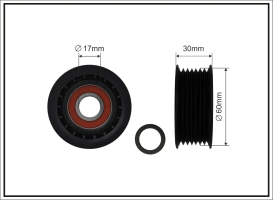 Deflection/Guide Pulley, V-ribbed belt