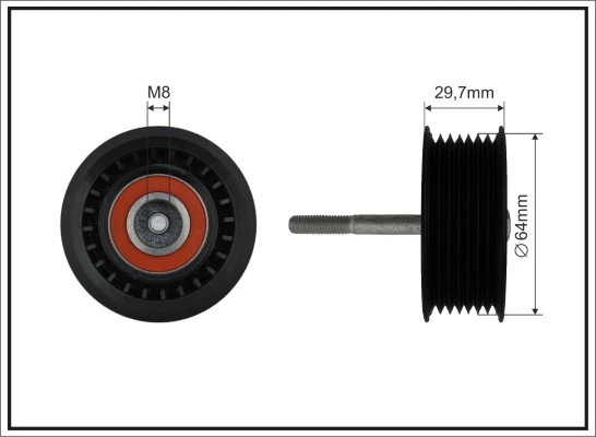 Deflection/Guide Pulley, V-ribbed belt