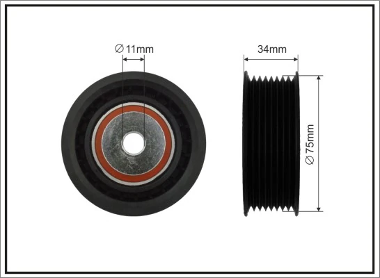 Deflection/Guide Pulley, V-ribbed belt