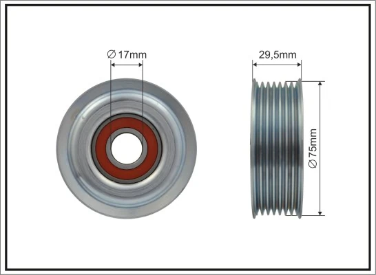 Deflection/Guide Pulley, V-ribbed belt