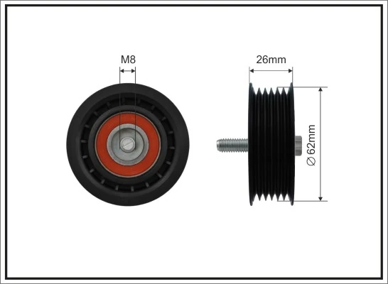 Deflection/Guide Pulley, V-ribbed belt