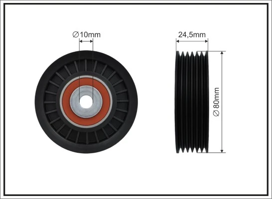 Deflection/Guide Pulley, V-ribbed belt