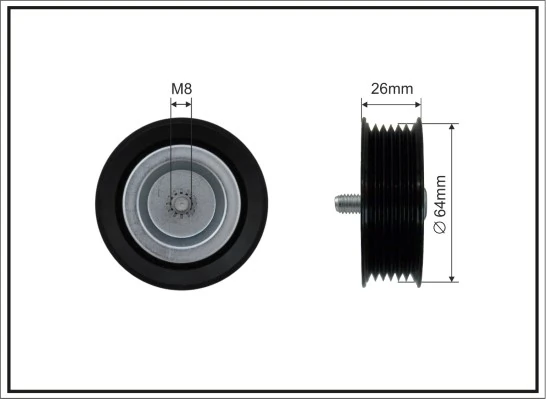 Deflection/Guide Pulley, V-ribbed belt