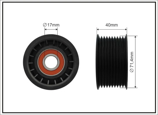 Deflection/Guide Pulley, V-ribbed belt