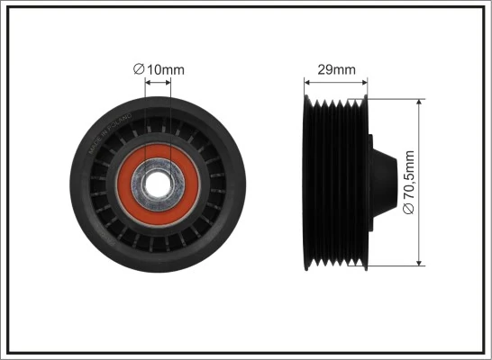 Deflection/Guide Pulley, V-ribbed belt
