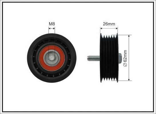 Deflection/Guide Pulley, V-ribbed belt