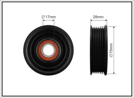 Deflection/Guide Pulley, V-ribbed belt