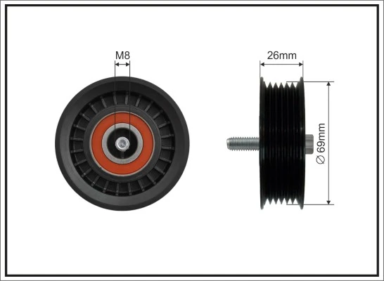 Deflection/Guide Pulley, V-ribbed belt