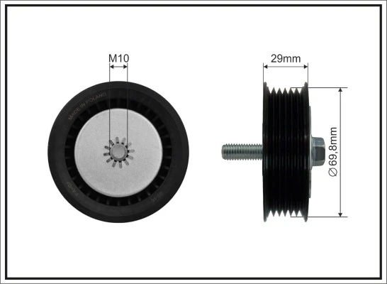 Deflection/Guide Pulley, V-ribbed belt