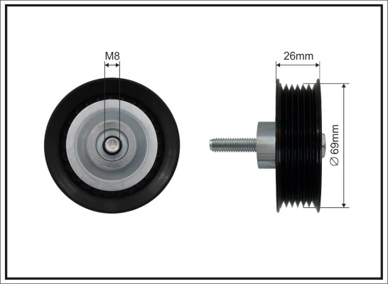 Deflection/Guide Pulley, V-ribbed belt
