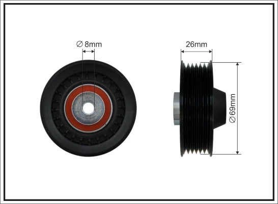 Deflection/Guide Pulley, V-ribbed belt