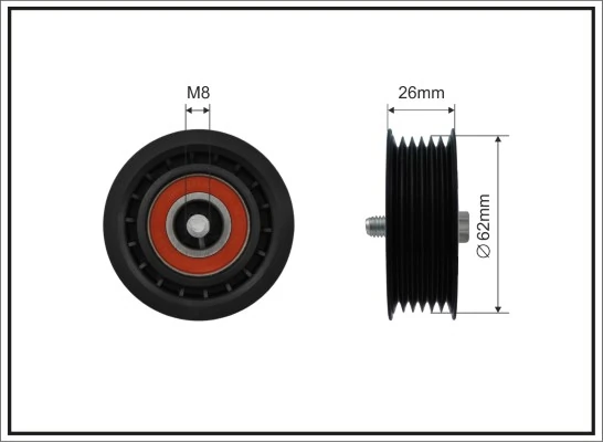 Deflection/Guide Pulley, V-ribbed belt