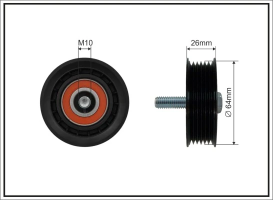 Deflection/Guide Pulley, V-ribbed belt