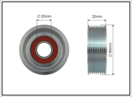 Deflection/Guide Pulley, V-ribbed belt