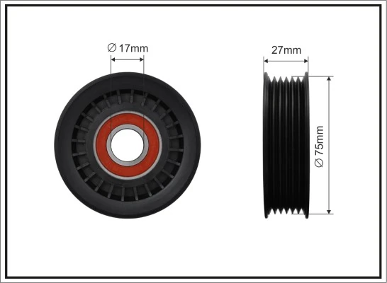 Deflection/Guide Pulley, V-ribbed belt