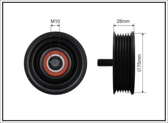 Deflection/Guide Pulley, V-ribbed belt