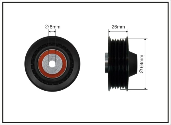 Deflection/Guide Pulley, V-ribbed belt
