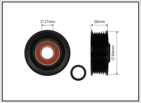 Deflection/Guide Pulley, V-ribbed belt