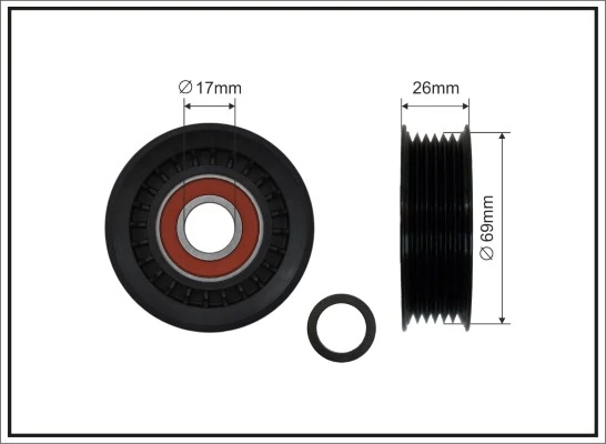 Deflection/Guide Pulley, V-ribbed belt