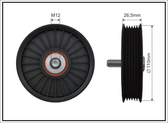 Deflection/Guide Pulley, V-ribbed belt