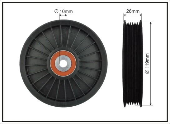 Deflection/Guide Pulley, V-ribbed belt