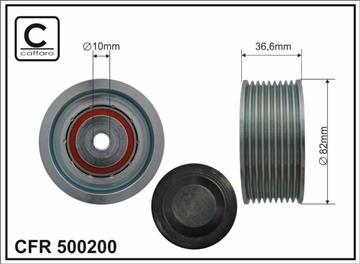 Tension roller 82x10x36.6 Metal