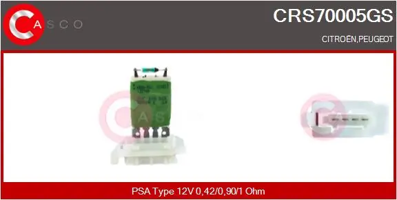 Resistor, interior blower